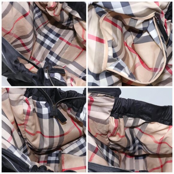 BURBERRY Nova Check Tote Bag Nylon Black Silver Auth ep7664 - Picture 15 of 16